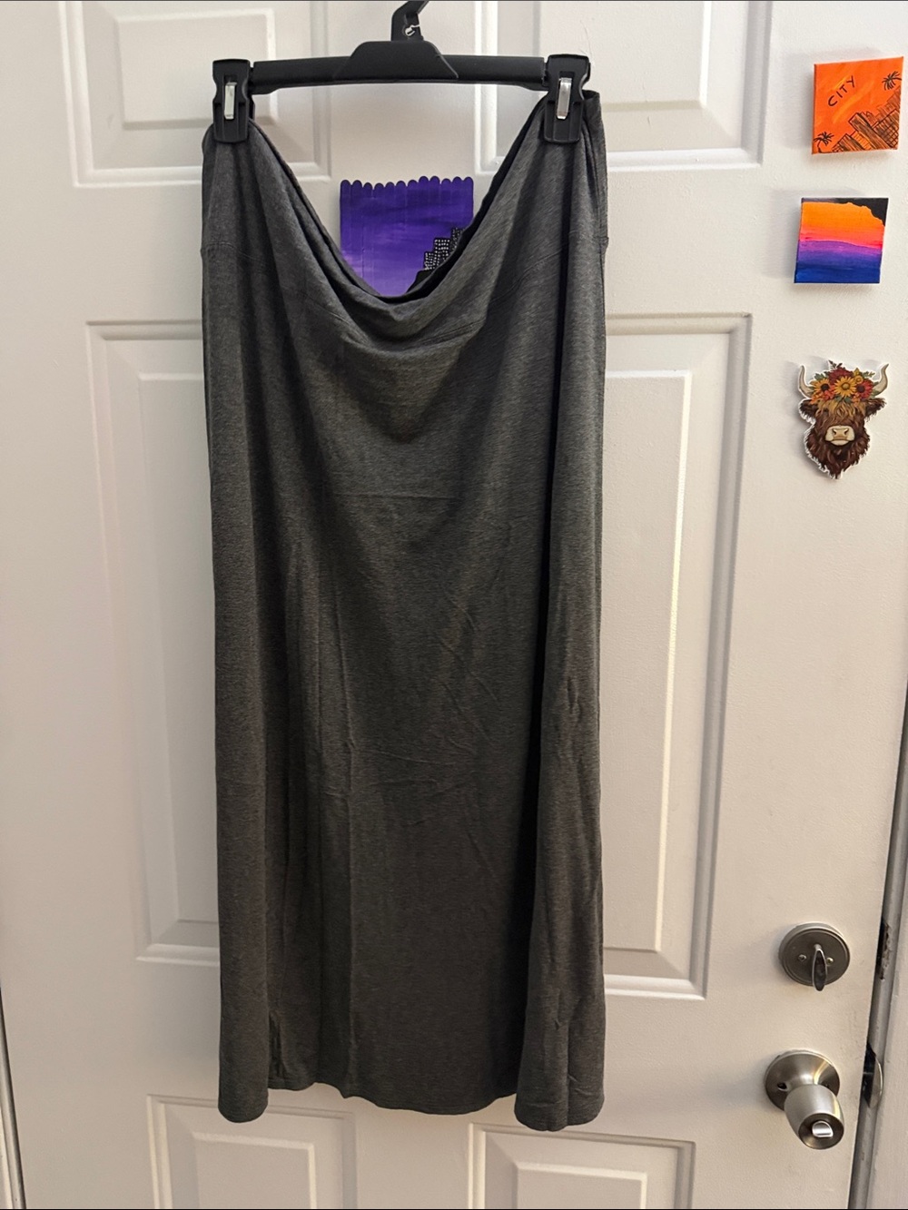Hybrid & company Dark Gray Maxi Skirt - Draped Waist